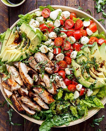 Chicken Avocado Caprese Salad