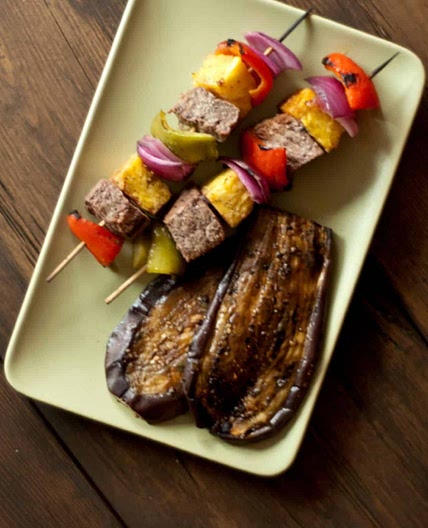 Grilled Beef Kabobs With Eggplant Recipe