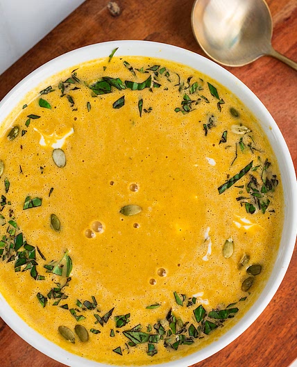 High Protein Pumpkin Soup With Cottage Cheese