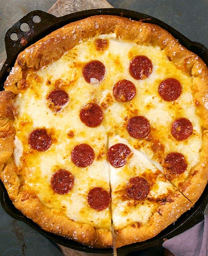 Deep-Dish Pepperoni Pizza