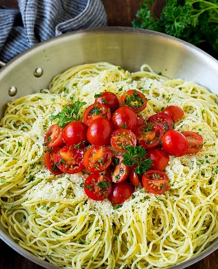 Angel Hair Pasta with Garlic and Herbs