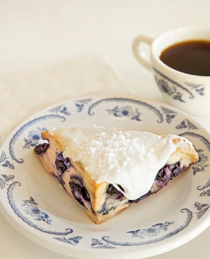 Blueberry Scones with Vanilla Icing