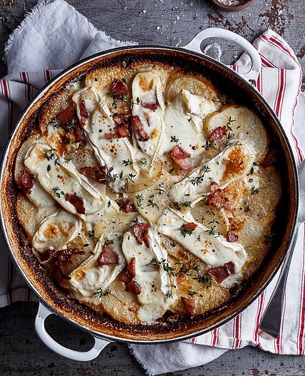 Easy bacon and brie potato bake