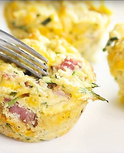 Keto Breakfast Muffins with Ham, Cheddar, and Zucchini