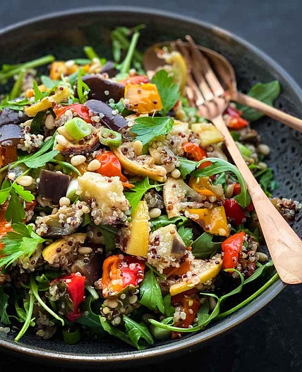 Tricolour Quinoa Salad with Roast Vegetables
