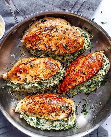 Spinach Artichoke Stuffed Chicken Breast