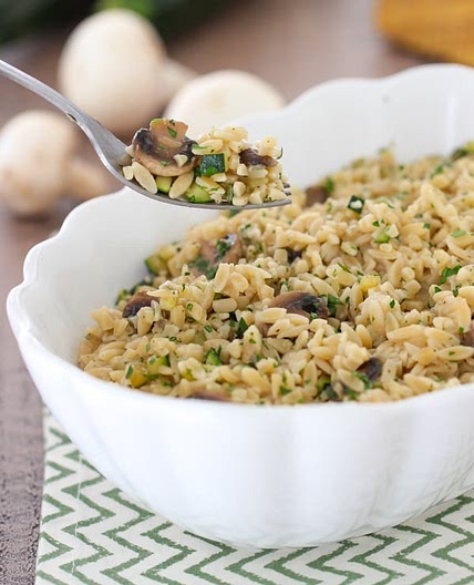 Zucchini and Mushroom Orzo