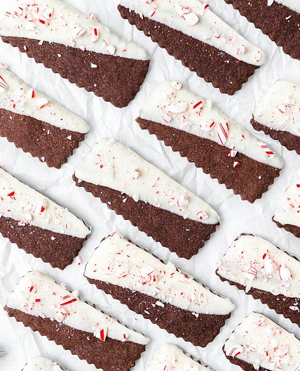 Chocolate Peppermint Shortbread Cookies