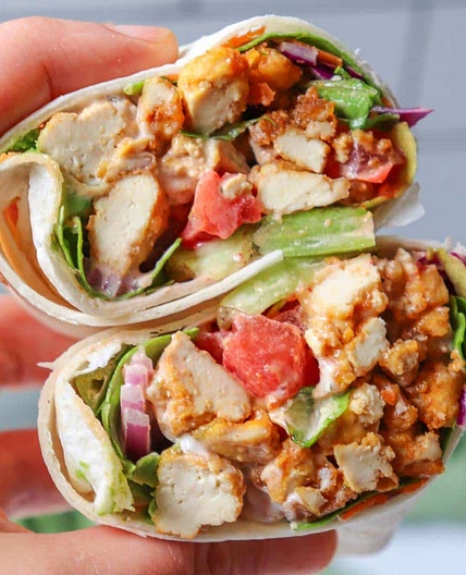 Crispy Veggie Tofu Wrap with Vegan Ranch