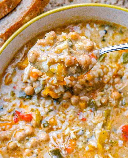 Hearty Chicken and Chickpea Soup (Instant Pot friendly)