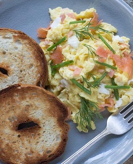 Scrambled Eggs with Smoked Salmon & Cream Cheese