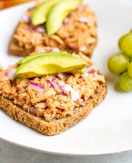 Open-Faced BBQ Hummus Tuna Sandwich