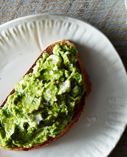 Avocado, Feta, and Mint on Sourdough Toast