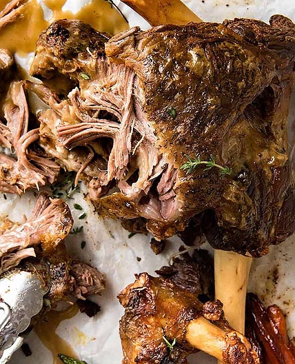 Slow Cooker Roast Lamb Leg with Gravy