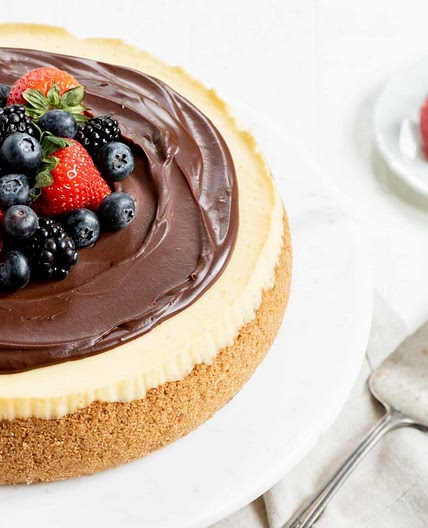 New York Cheesecake with Chocolate Ganache