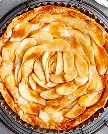 Salted Caramel Pear Phyllo Tart