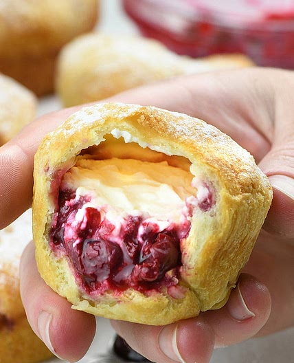Cherry Cheesecake Crescent Muffins