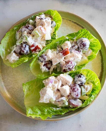 Greek Yogurt Chicken Salad Lettuce Wraps