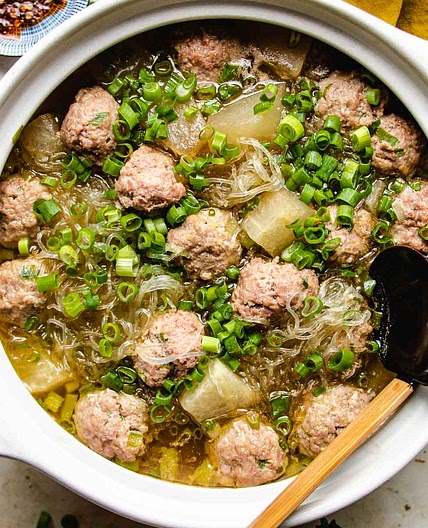 Winter melon soup with meatballs recipe