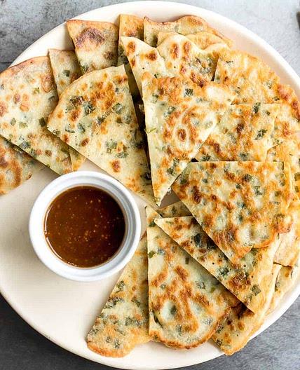 Savoury Chive Pancakes with Sourdough Starter