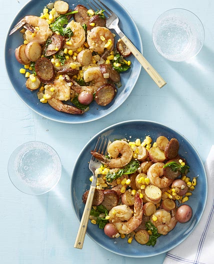 Shrimp Boil with Sausage and Spinach