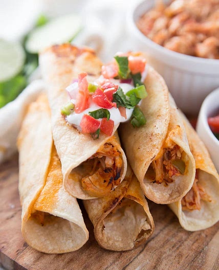 Healthy Instant Pot Airfryer Chicken Taquitos (Slow Cooker | Oven Friendly | Gluten-free)