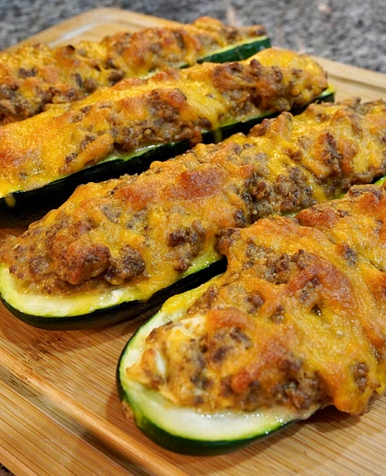 Cheeseburger Stuffed Zucchini Boats