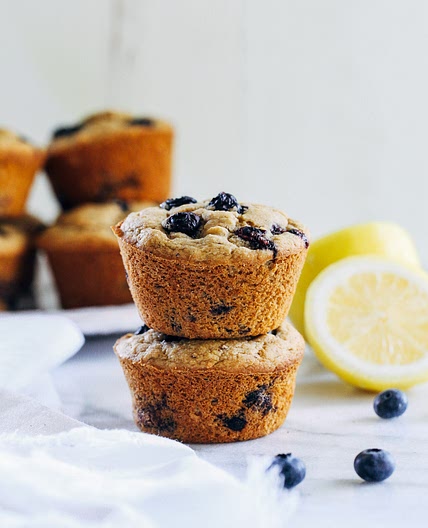 Vegan and Gluten-free Blueberry Lemon Muffins
