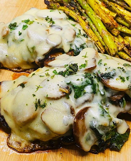 Blackstone Mushroom Swiss Chicken