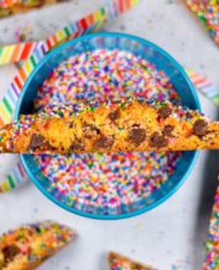 Chocolate Chip Rainbow Biscotti