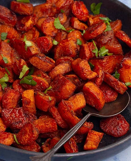 Roasted Sweet Potatoes And Carrots With Brown Sugar