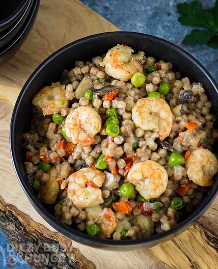 One Skillet Shrimp with Couscous