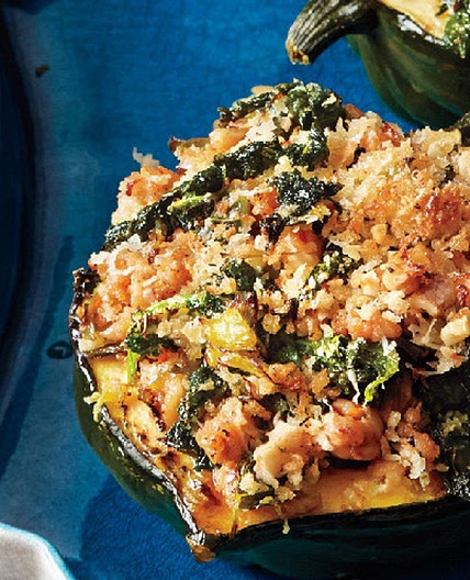 Acorn Squash with Kale and Sausage