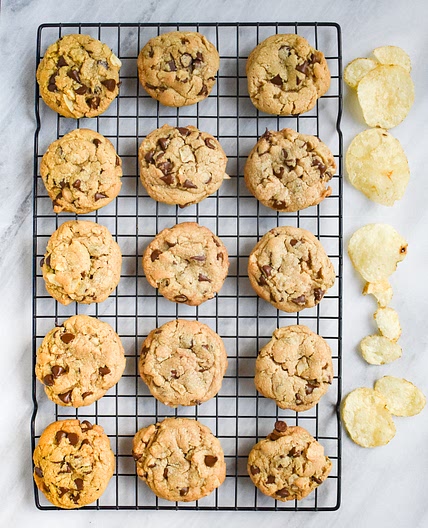 Low-FODMAP Potato Chip Chocolate Chip Cookies; Gluten-free, Dairy-free