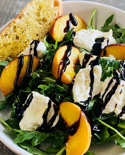 Smoked Peach and Burrata Salad