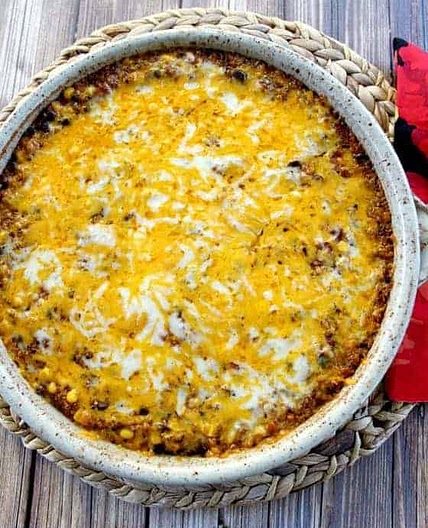 Quinoa Black Bean Enchilada Casserole