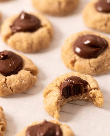 Peanut Butter Nutella Blossom Cookies
