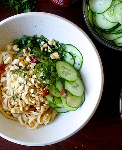 takeout-style sesame noodles with cucumber