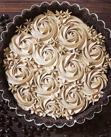 Dark Chocolate Tart with Espresso Whipped Cream