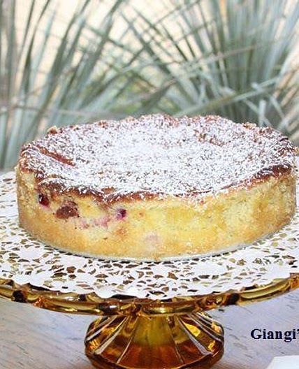 Almond Plum Cake with Crème Fraiche