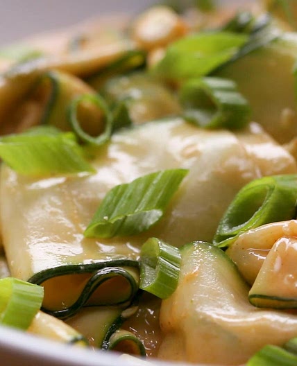 5-Ingredient Zucchini Noodles With Spicy Peanut Sauce Recipe by Tasty