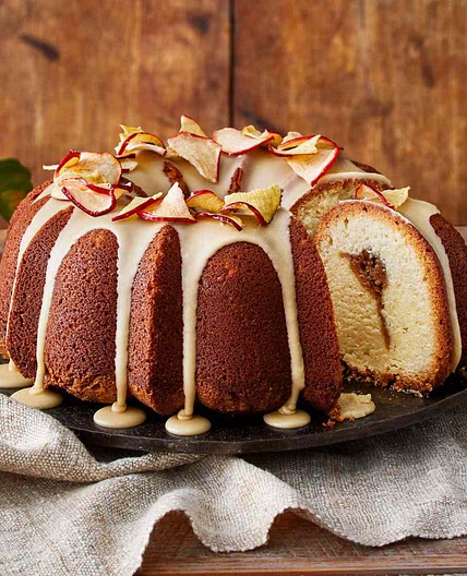 Apple Butter Pound Cake with Caramel Frosting