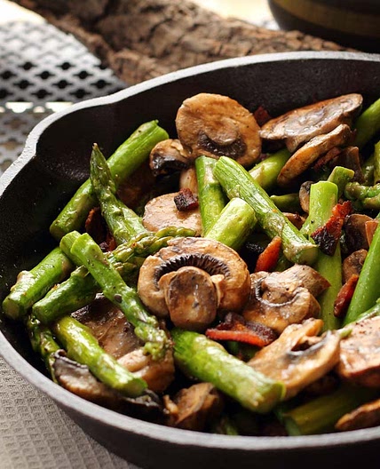 15 Minute Asparagus Mushroom and Bacon | You can't go wrong
