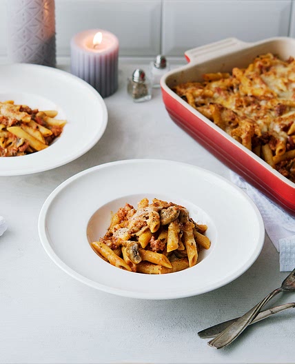Baked ziti with Italian sausage