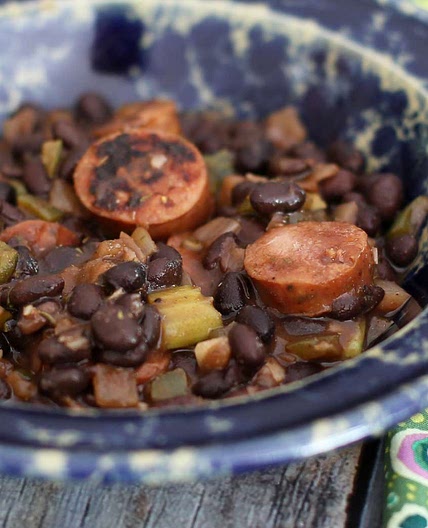 Creole-Style Crock Pot Black Beans and Sausage