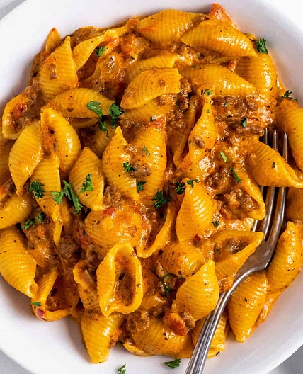 Instant Pot Creamy Beef and Shells