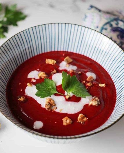 Roasted Beetroot and Walnut Soup