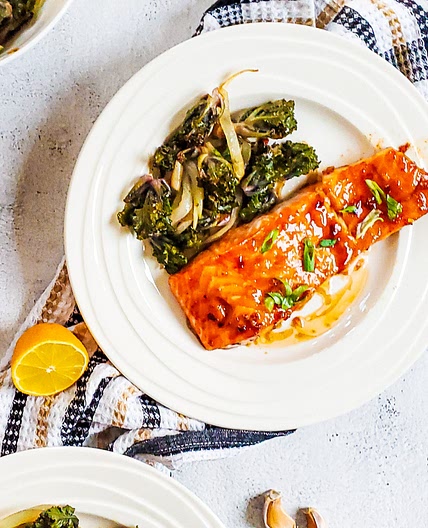 Maple-Soy Glazed Salmon with Garlic and Lemon
