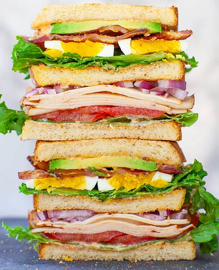 Classic BLT Club Sandwich with Avocado