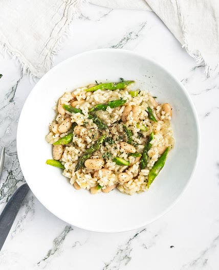 White Bean Risotto with Asparagus